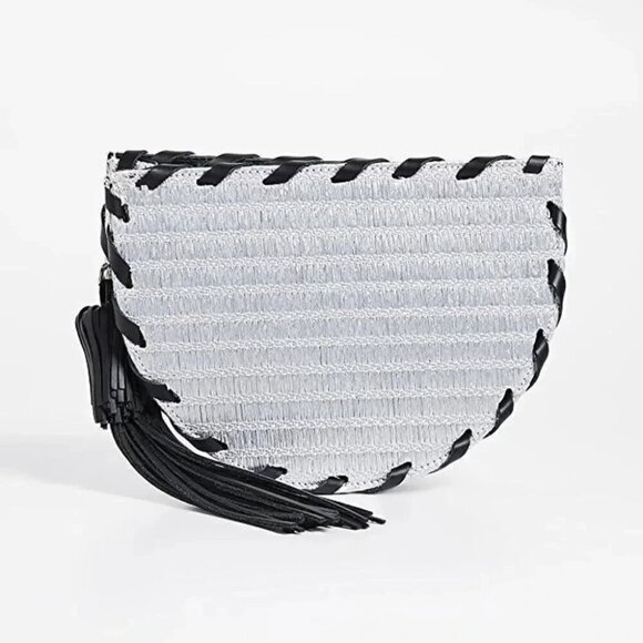 Poolside BagsSmall Metallic Raffia Clutch - Picture 8 of 12